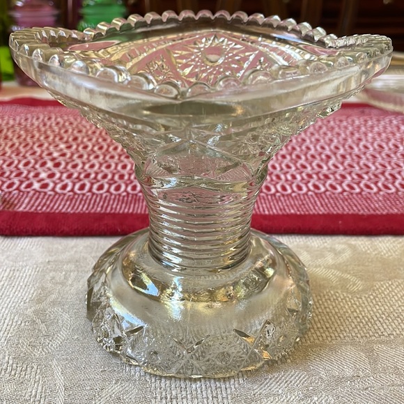 Vintage pressed Glass Punch Bowl Base Stand - Picture 2 of 8